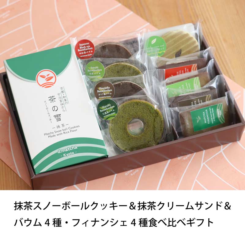 抹茶スノーボールクッキー・バウム4種・フィナンシェ4種食べ比べギフト